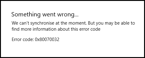 0x80070032-error