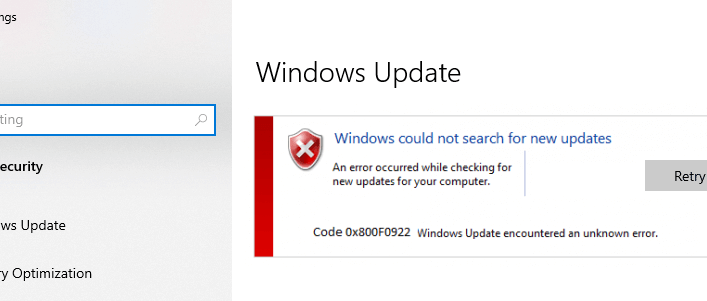 6 Methods to Fix Windows Error 0x800f0922