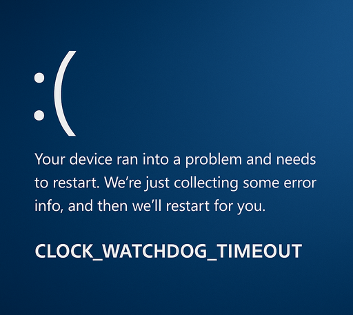 CLOCK_WATCHDOG_TIMEOUT error