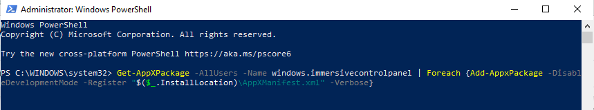 Apply the Get-AppXPackage