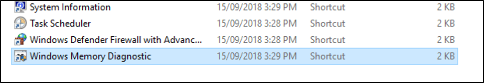Windows Memory Diagnistic