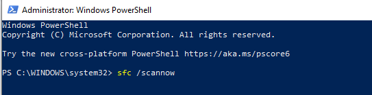 Windows Powershell sfc scannow