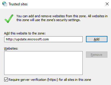 Add microsoft.com to trusted sites