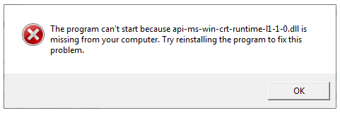 Api-ms-win-crt-runtime-l1-1-0.dll Missing Error