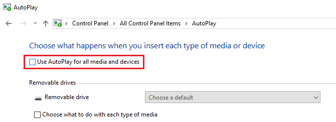 Use AutoPlay for all media and devices
