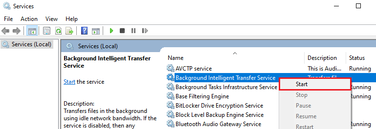 Background Intelligent Transfer Service Settings