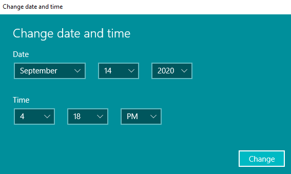 change date and time manually