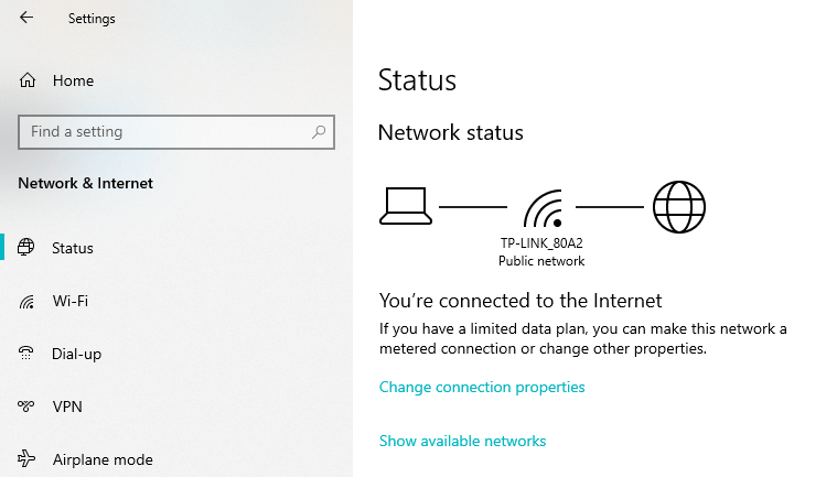 check your internet connection