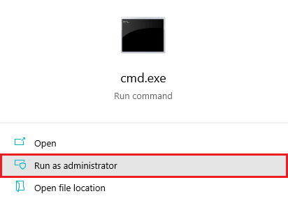 Run cmd.exe as administrator