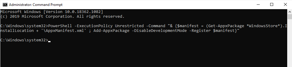 AppXmanifest.xlm command