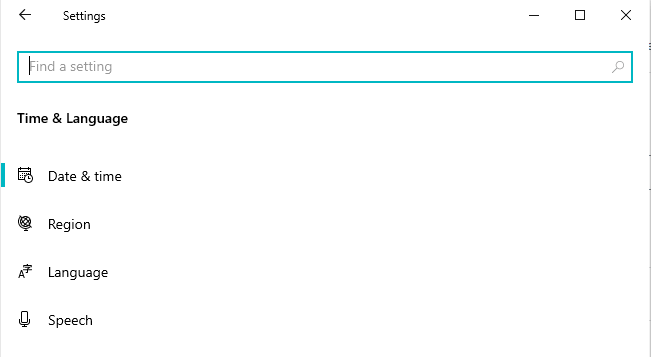 date and time settings