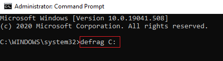 Disk С defragmentation