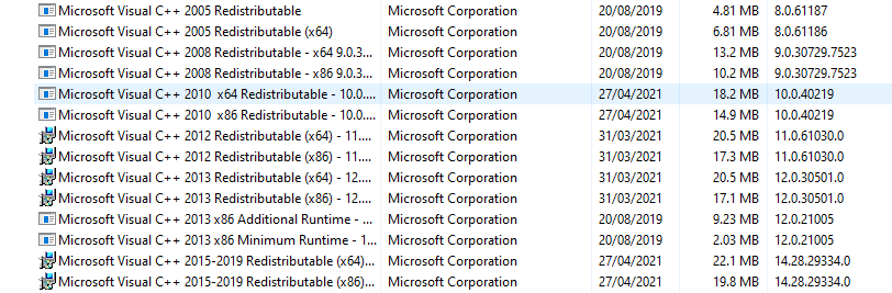 Mise à jour de Visual C++ Redistribuable Visual Studio 2012