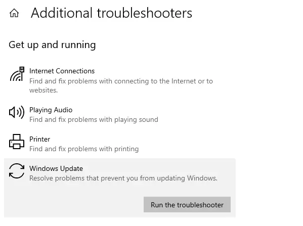 Windows Update Troubleshooter
