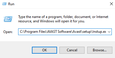 Paste the string in the Run dialog box to delete application