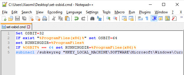 notepad .cmd script 