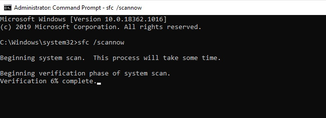 sfc-scannow command to fix corrupted files