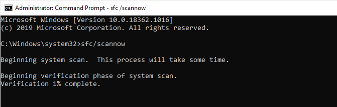 command prompt scannow