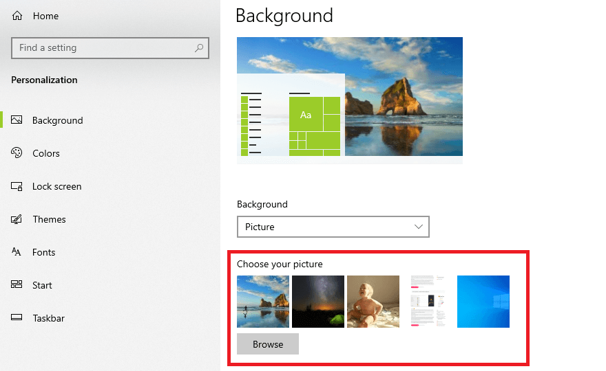Change Your Background in Windows
