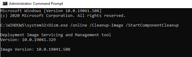 StartComponentCleanup command