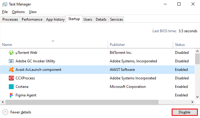 Disable startup applications in Task Manager