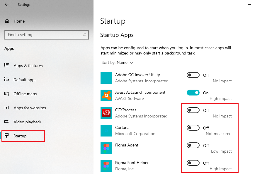 Turn off programs on startup