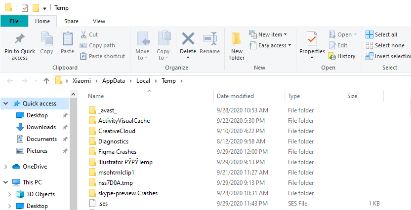 Windows Temp folder