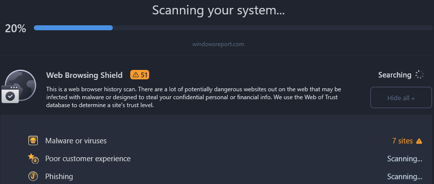 Outbyte Antivirus scan