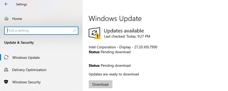 Check for Windows Update