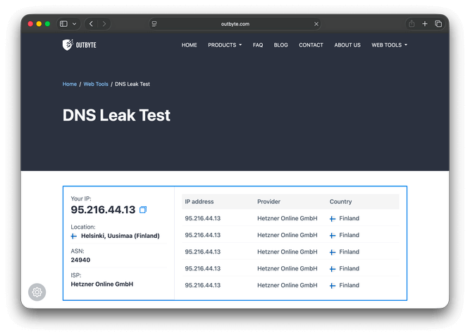 DNS Leak tool cover